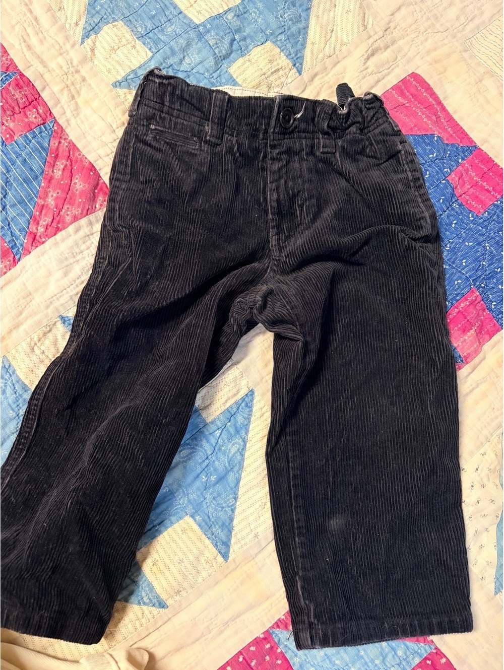 Vintage GAP Toddler Boys Black Corduroy Pants Size 2 Years Winter Fall Trousers